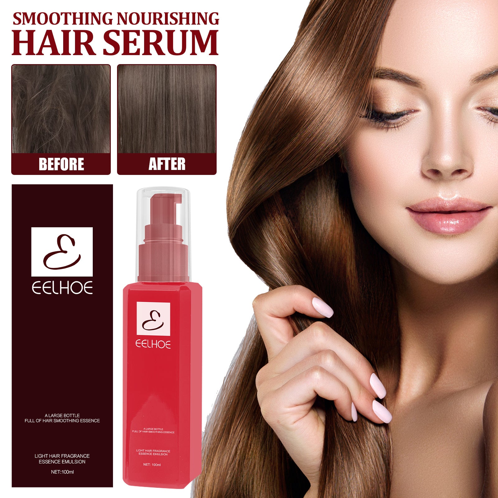 SelenoraBeauty™ EELHOE Conditioning Serum – Leave-In Hair Repair & Moisturizing Treatment | Nourishing, Anti-Frizz, Fluffy & Silky Hair Essence