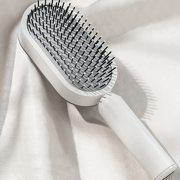 SelenoraBeauty™ Self-Cleaning Hair Brush – 3D Air Cushion Scalp Massage Comb | One-Click Hair Removal, Anti-Static, Pain-Free Detangling Brush for All Hair Types
