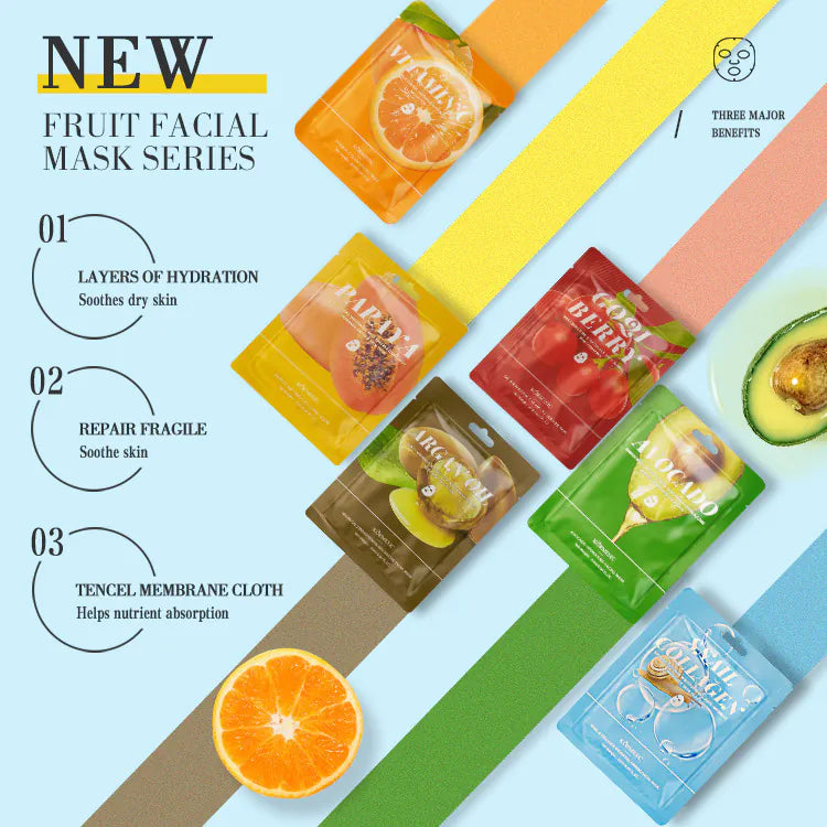 Selenora Facial Mask Pack (11 Pieces) – Hydrating & Brightening Sheet Masks