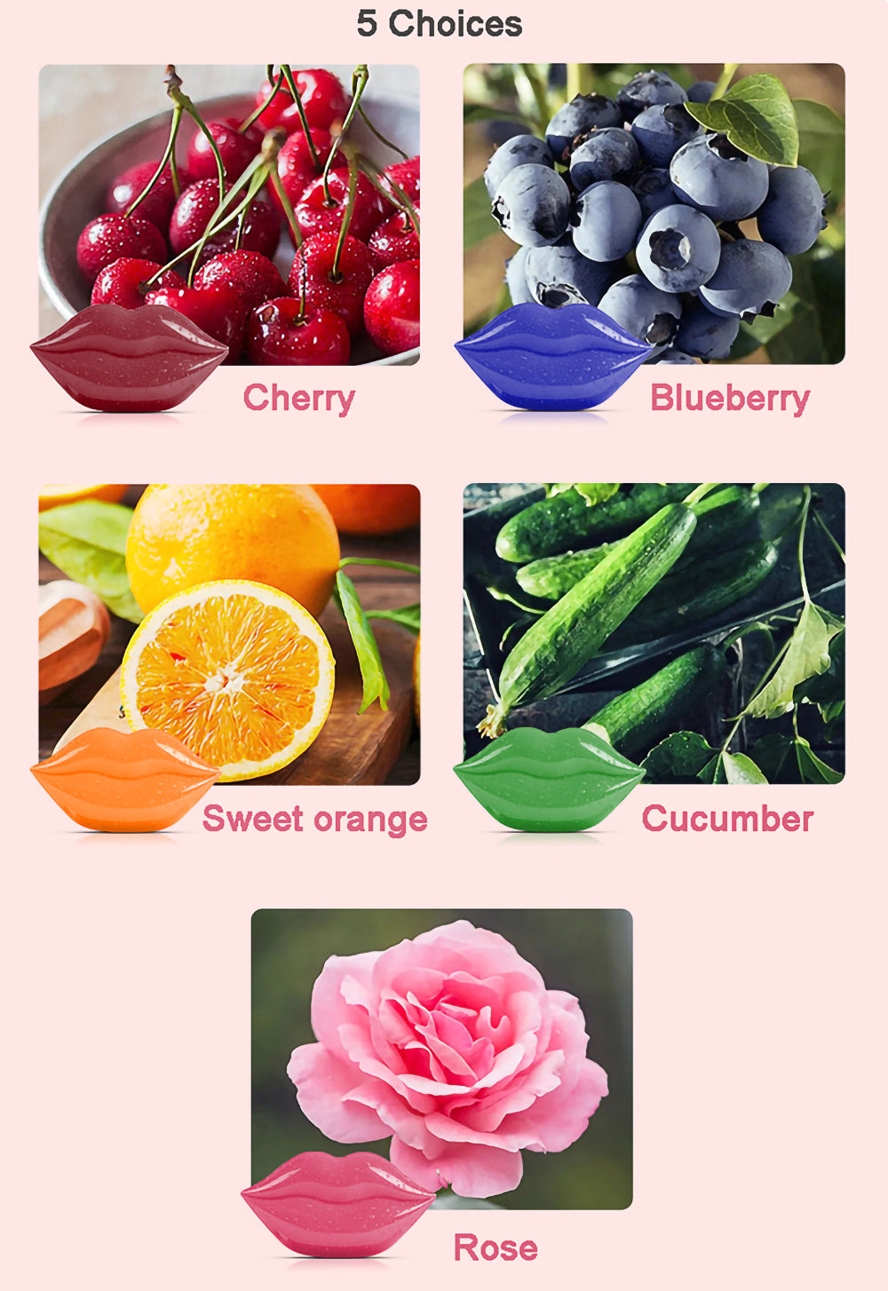 Selenora Beauty Cherry Blossom Pink Hydrating Lip Patch Sleeping Lip Mask - 22 Pcs